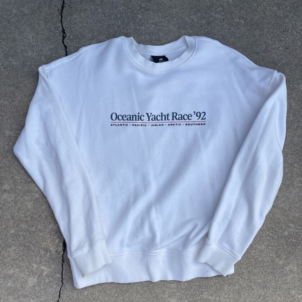 H&M vintage men's oceanic yacht race ‘92 oversized crew -size medium/large - Picture 2 of 5